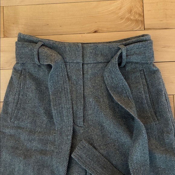 Wilfred Grey Herringbone Tie-Belt Trousers - Picture 2 of 6